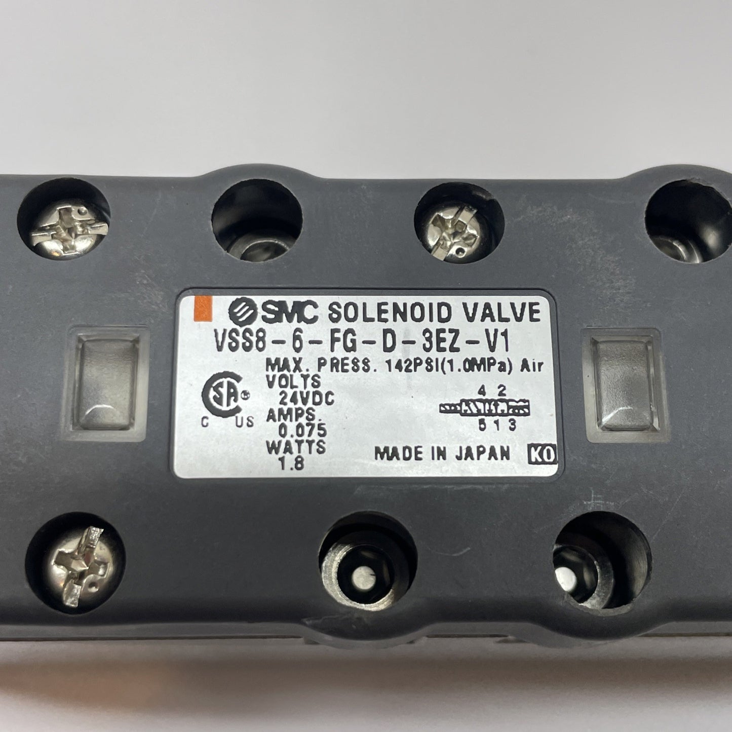 SMC VSS8-6-FG-D-3EZ-V1 Solenoid Valve 5-Port ISO Plug-In 24 VDC