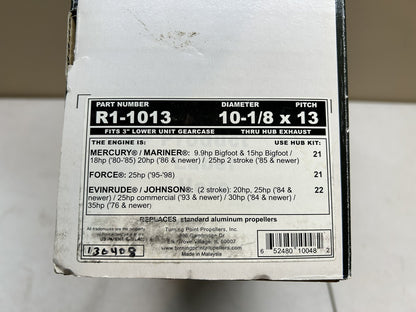 TURNING POINT RASCAL R1-1013 ALUMINUM PROPELLER 10-1/8 D X 13" P MARINE BOAT NEW