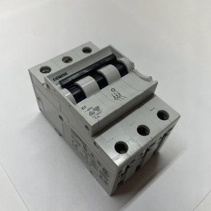 Siemens 5SX23 C1 3P Miniature Circuit Breaker DIN-Rail 1A 400V