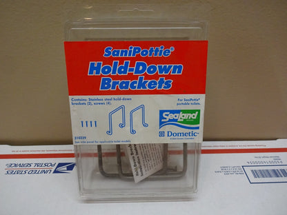 SEALAND DOMETIC 310239 / SANIPOTTIE HOLD-DOWN BRACKETS FITS 945 965 MSD / NEW
