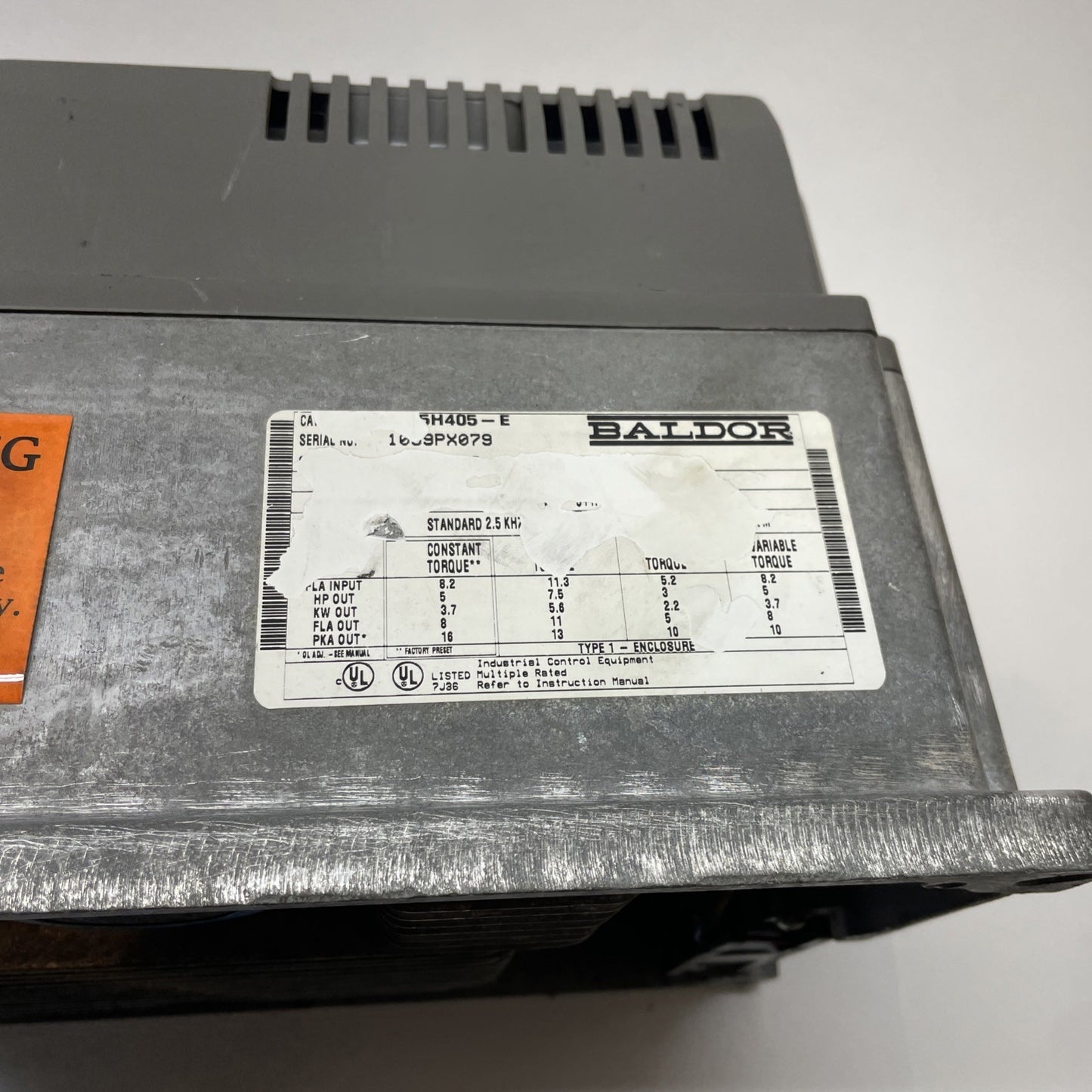 Baldor ID15H405-E 460V 3-Phase Adjustable Speed Drive VFD 5HP 8.2A