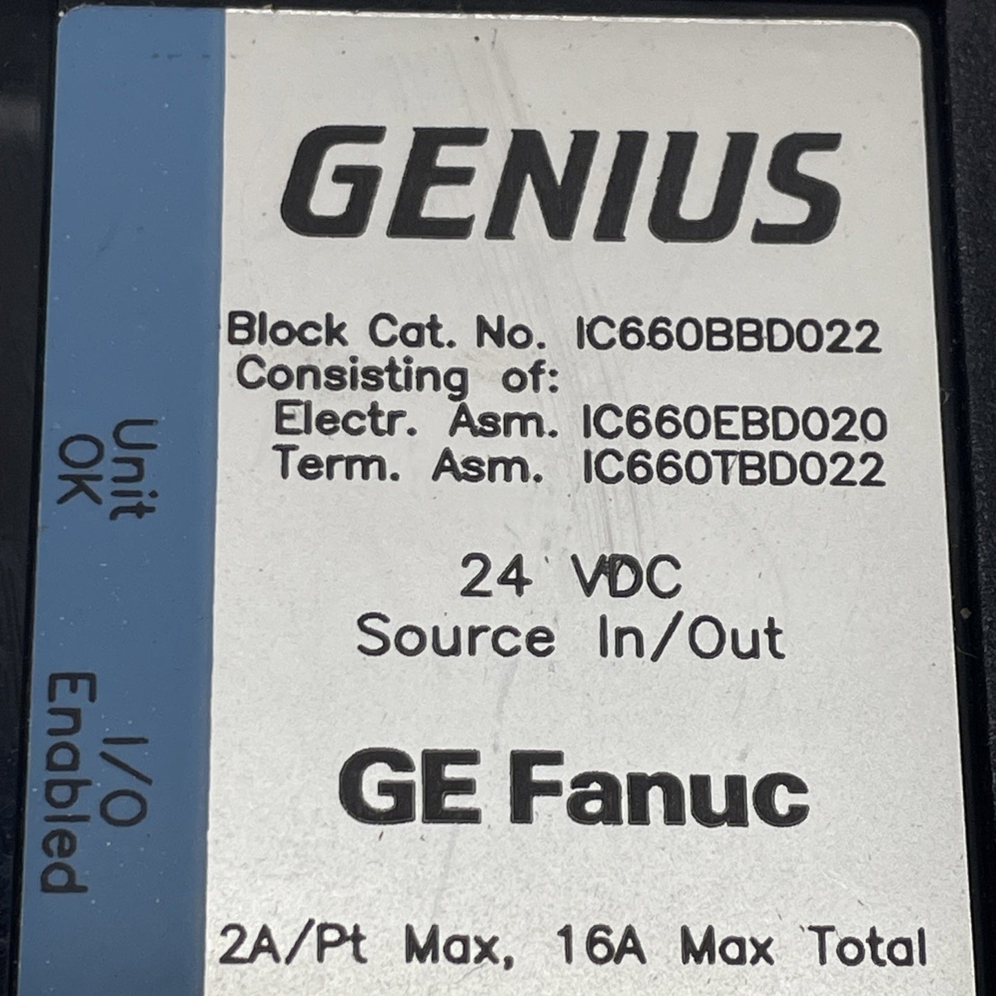 GE Fanuc IC660BBD022 / IC660EBD020T / IC660TBD022K Genius Block I/O module