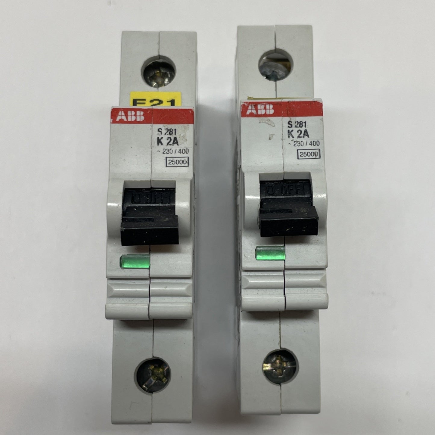 2PCS ABB S281 K2A 2A DIN Rail Circuit Breaker 1-Pole K-Curve Industrial