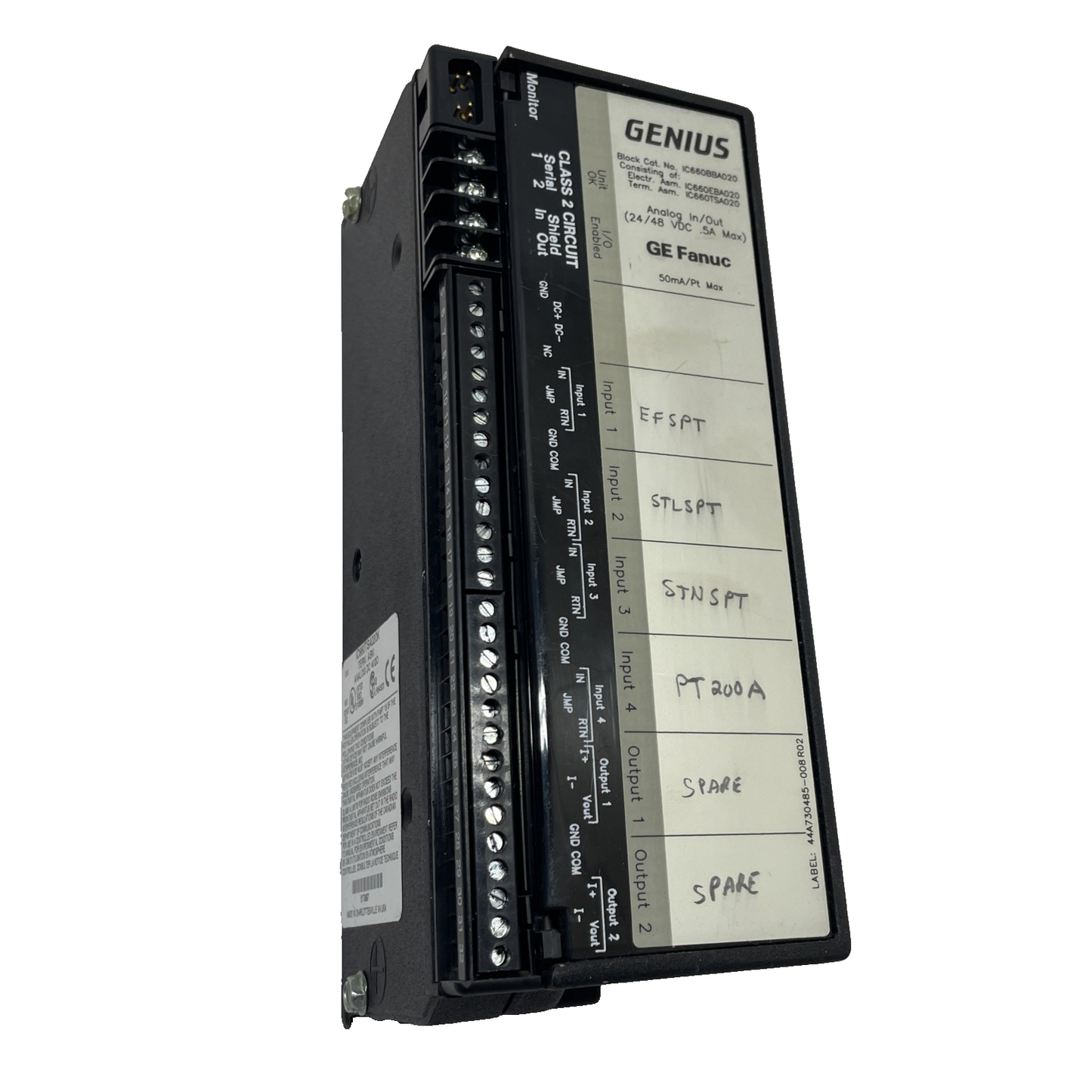 GE Fanuc IC660BBA020 Genius Analog In/Out Module