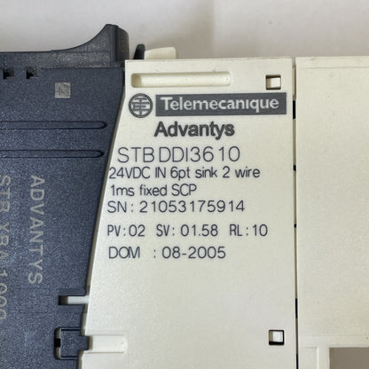 SCHNEIDER STBDD13610 6 Point Input Module With STB XBA 1000 BASE (FREE SHIPPING)