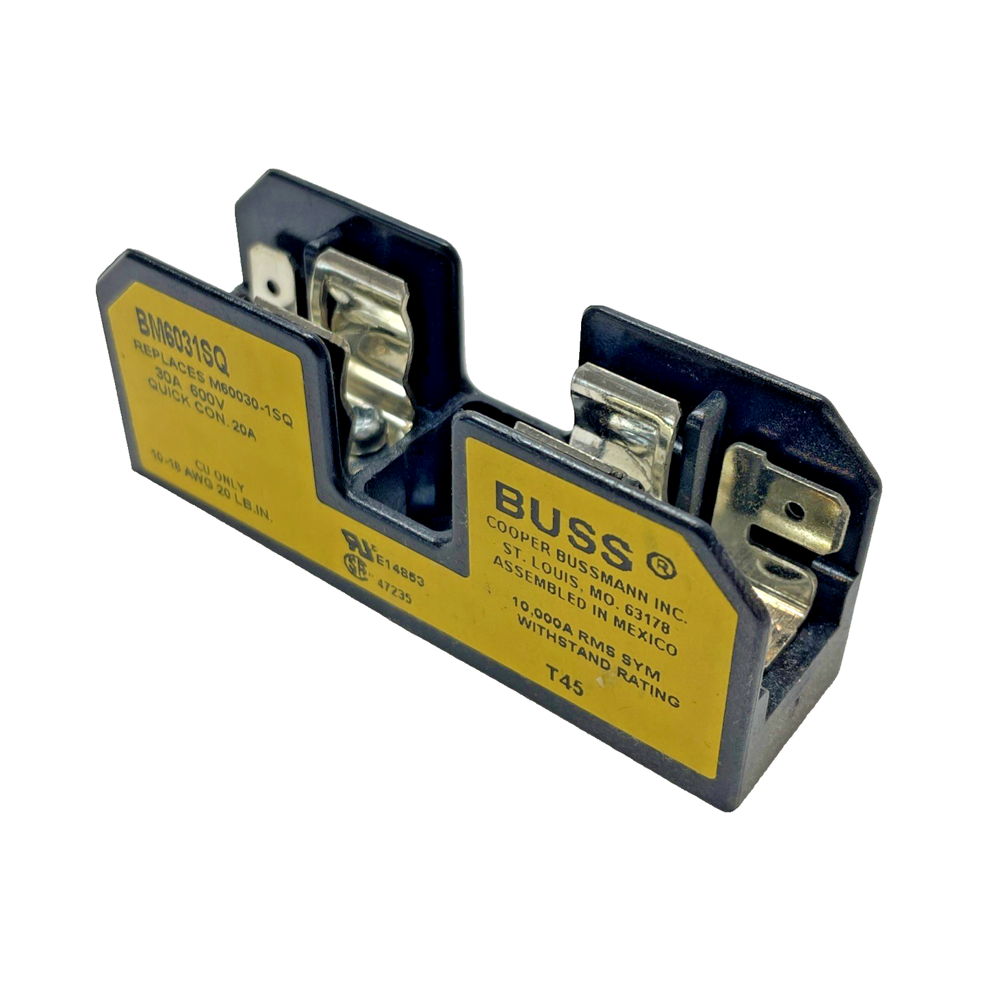 Cooper Bussman BM6031SQ Buss Fuse Block 30A 600V Fuse Holder 1 Pole 10*38mm