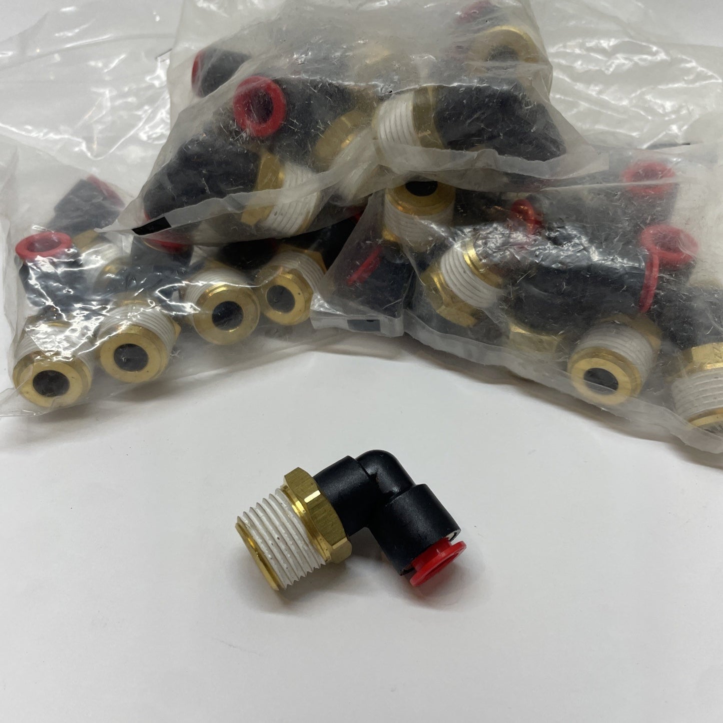 (LOT OF 39) SMC KQL11-37S One-Touch Male Elbow Fitting 3/8″ Rc (1/2″ NPT)