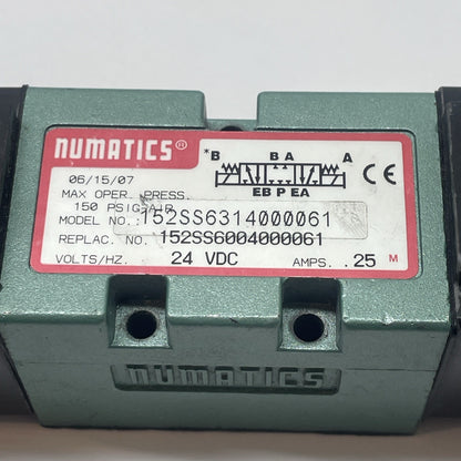 Numatics 152SS6314000061 Double Solenoid Valve 152SS6004000061 (24VDC, 6.0W)
