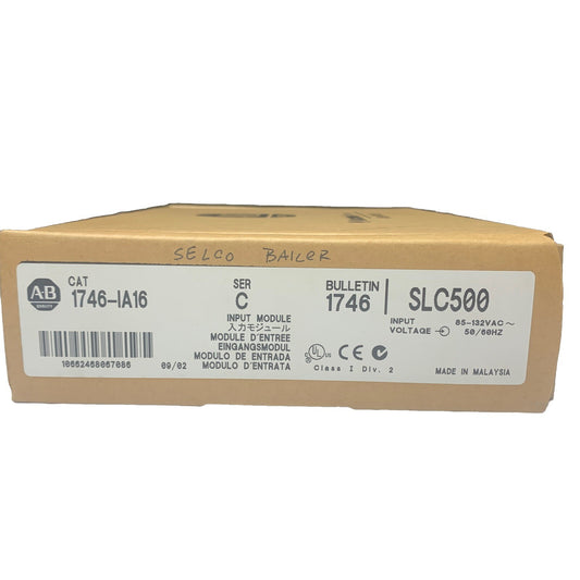 AB ALLEN-BRADLEY P/N 1746-IA16 SERIES C INPUT MODULE, SLC 500 *FACTORY SEALED*
