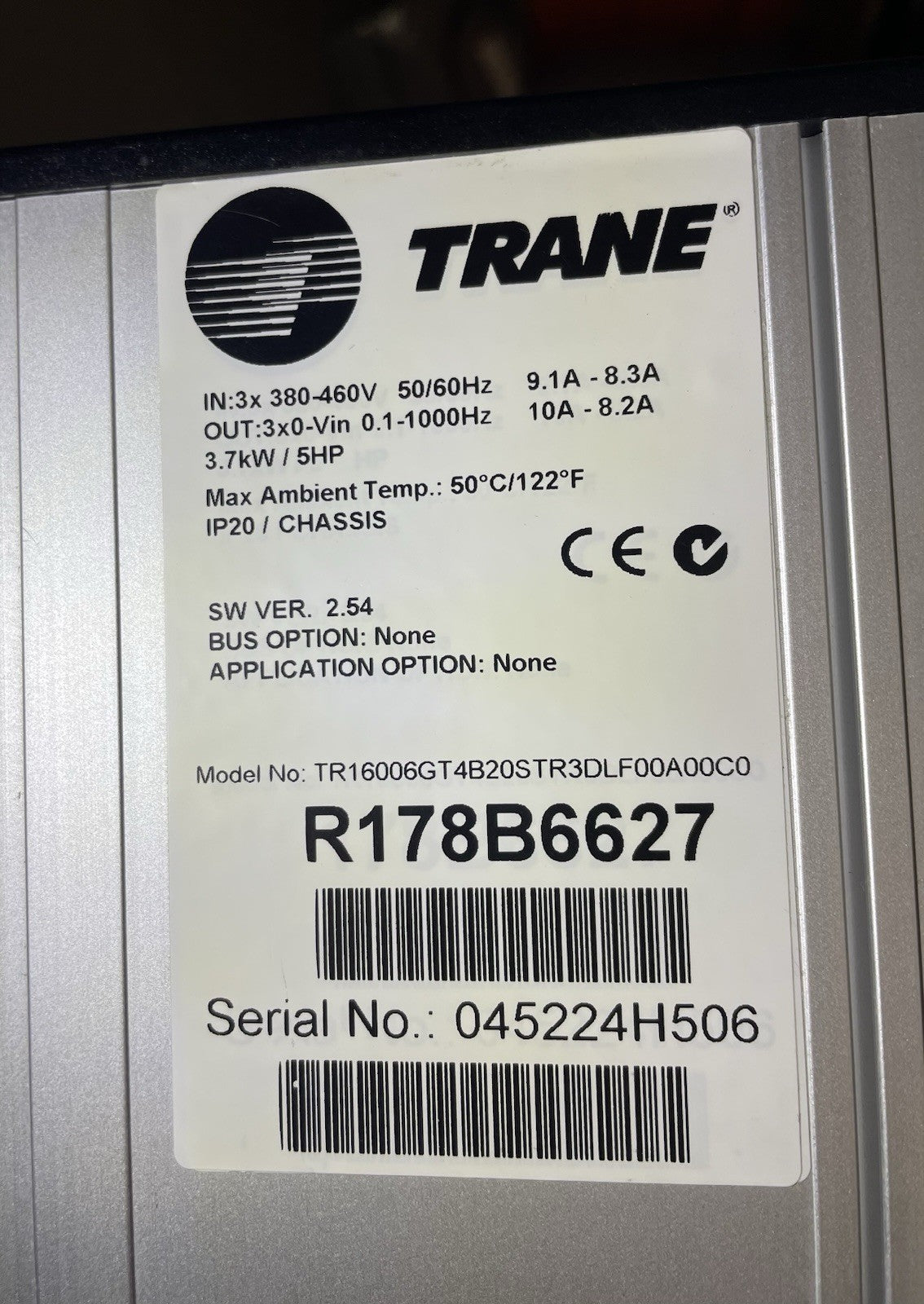 Trane TR1-Series R178B6627 380-460V Variable frequency drive 3.7kW/5HP