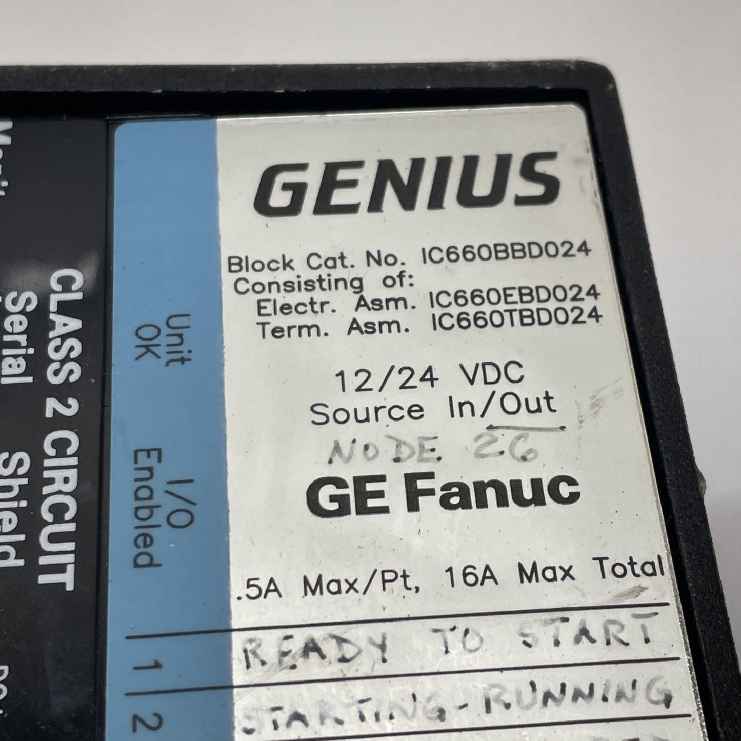 GE Fanuc IC660BBD024 I/O Block Assembly 32-Circuit 12-24 VDC