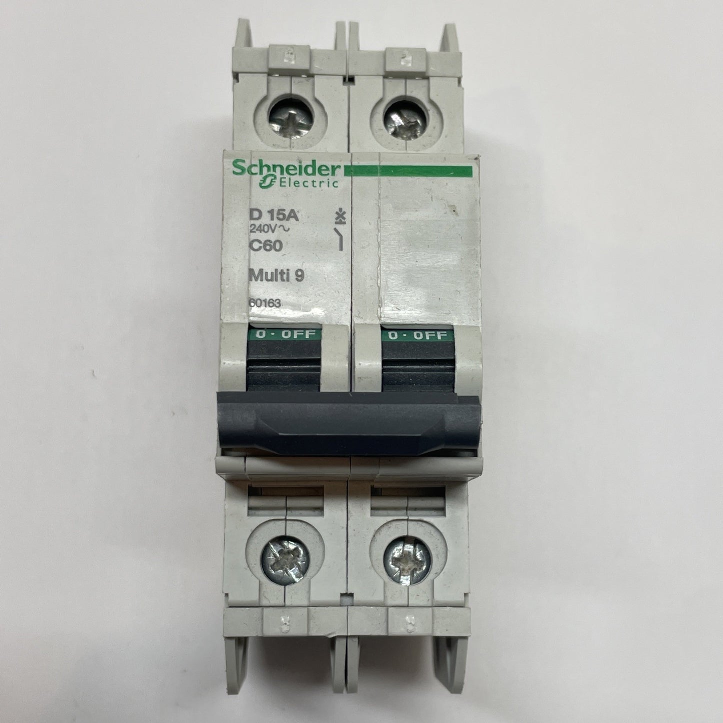 SCHNEIDER 60163  2 POLE MINIATURE CIRCUIT BREAKER C60 D15A MULTI 9 / 240V