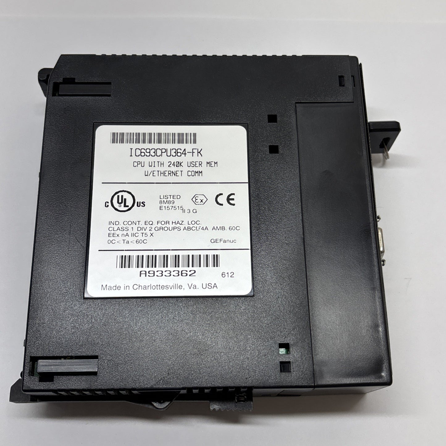 GE Fanuc IC693CPU364-FK Series 90-30 CPU Module 240K Ethernet