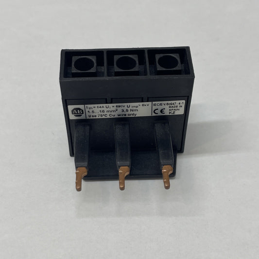 Allen-Bradley 140M-C-WTEN Compact Bus Bar Feeder Terminal Top Feed 600VAC 64 Amp