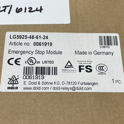 Dold LG5925-48-61-24 Safety Relay Module 24 VAC/DC 3NO + 1NC Emergency Stop