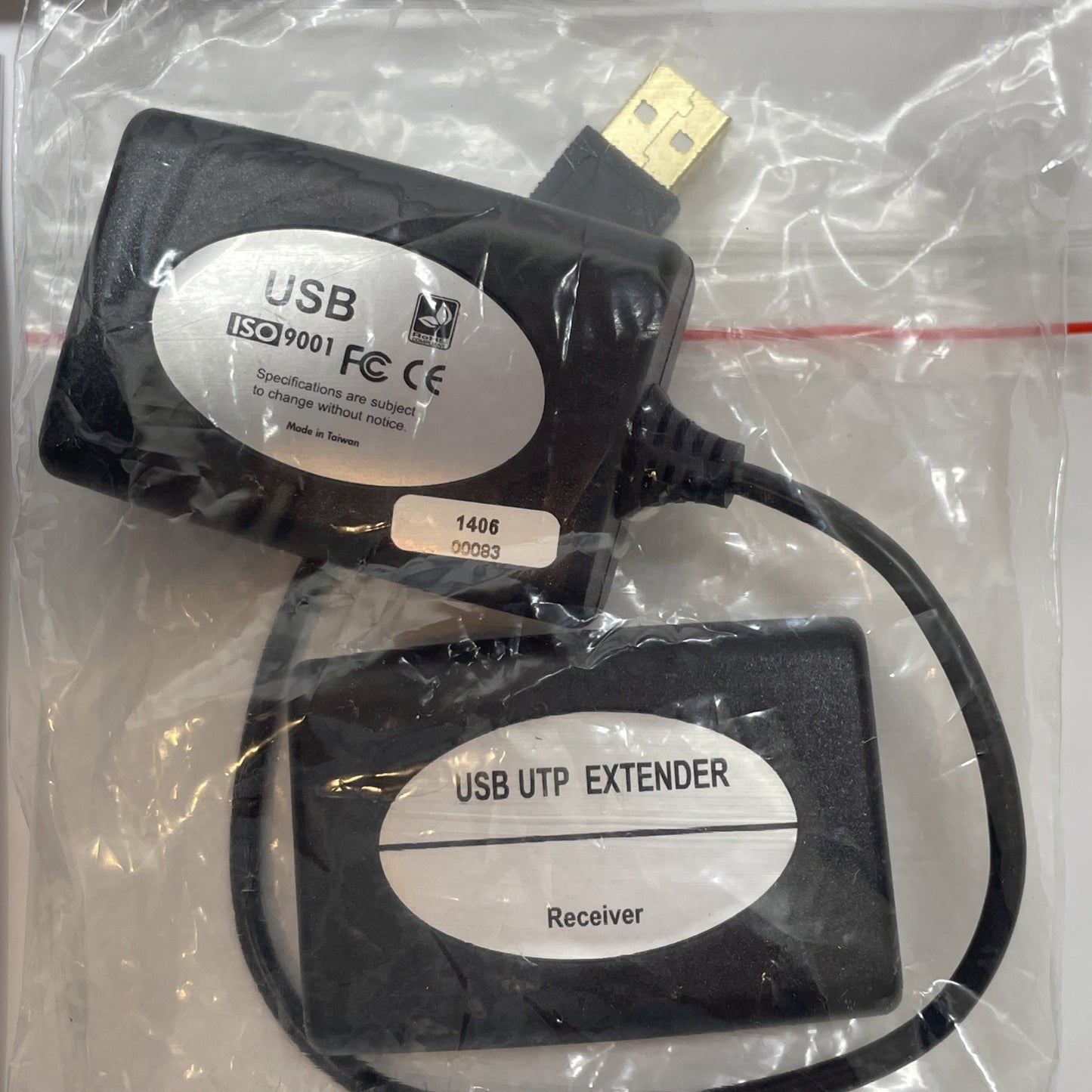 L-Com W01-EXT-USB-50  USB UTP Extender Receiver Transmitter 150ft Cat5e/Cat6