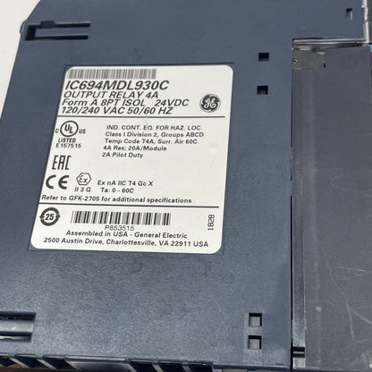 GE Fanuc IC694MDL930C RX3i 8-Pt Isolated Relay Output Module 4A 24VDC/120-240VAC