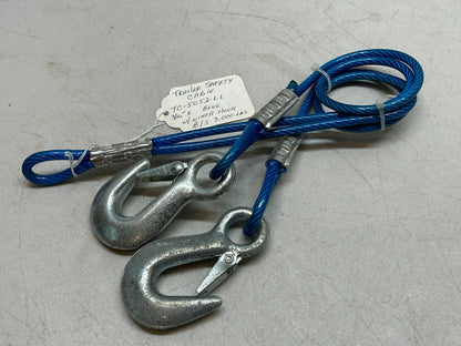 TRAILER SAFETY CABLE WITH WINCH HOOKS 3000 LBS 3/16 IN X 4 FT / NEW