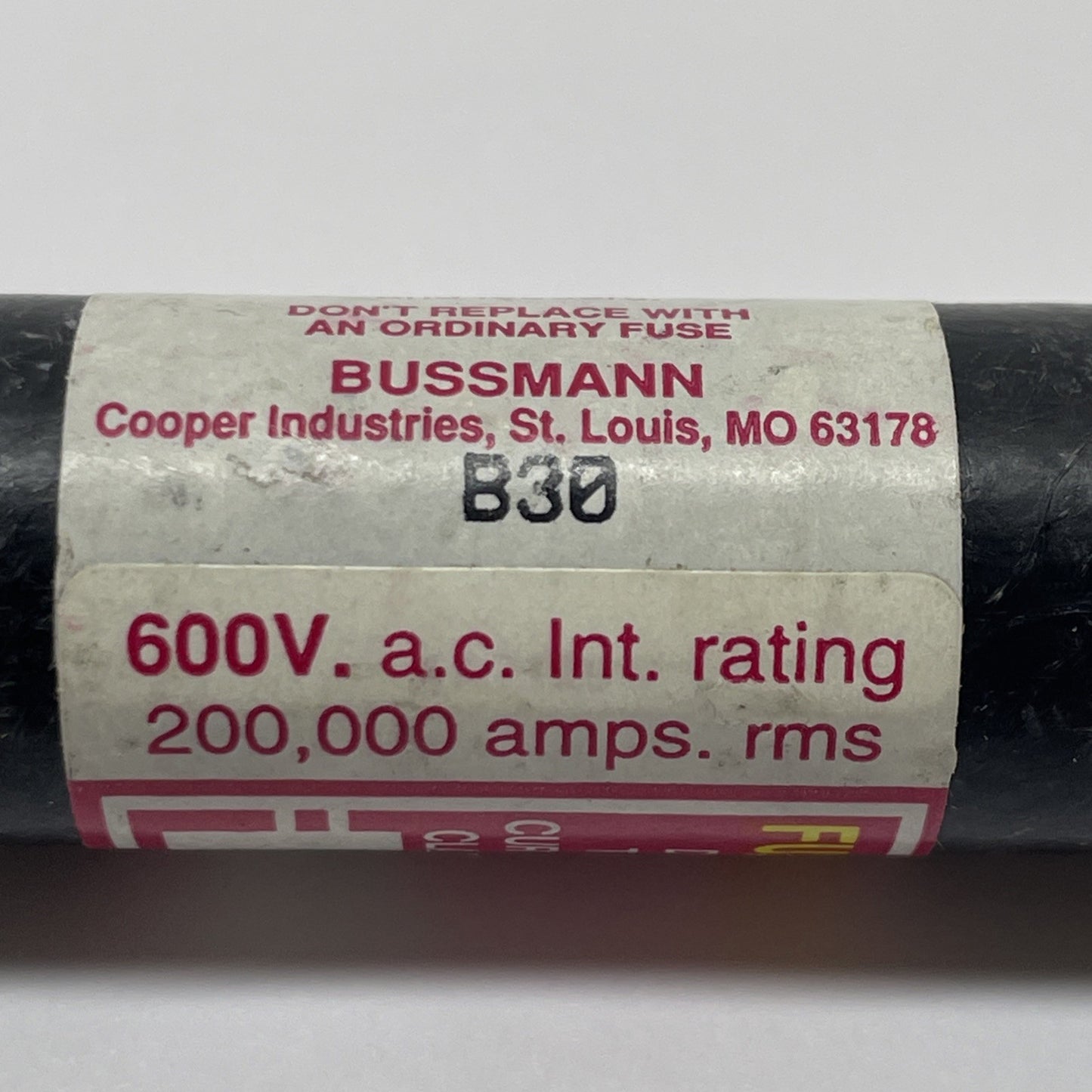 Bussmann FRS-R-12  (12A) 600VAC Class RK5 Dual-Element Time-Delay Fuse