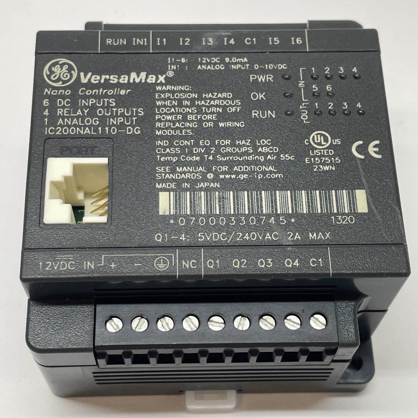 GE FANUC IC200NAL110-DG / VERSAMAX NANO CONTROLLER I/O MODULE
