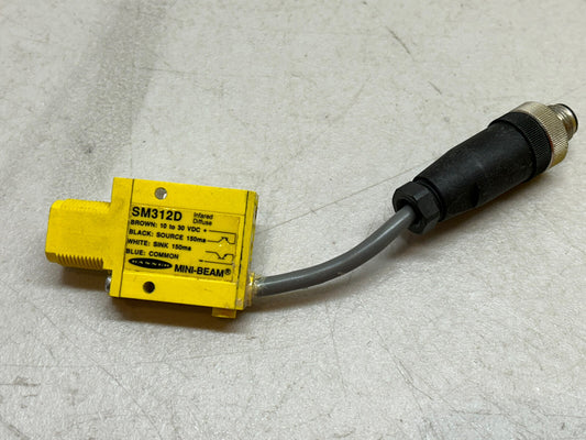 BANNER SM312D / 25619 MINI-BEAM SENSOR TO 4-PIN CIRCULAR CONNECTOR