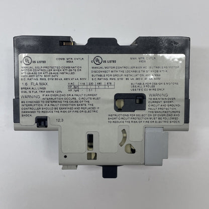 SPRECHER & SCHUH KTA7-25S-1.6A Motor Protection Circuit Breaker. KT7-PE1-11