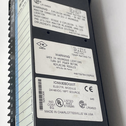 GE Fanuc IC660BBD022 / IC660EBD020T / IC660TBD022K Genius Block I/O module