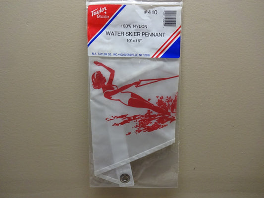 TAYLOR MADE #410 WATER SKIER PENNANT 10" X 16" NYLON MARINE BOAT FLAG / NEW