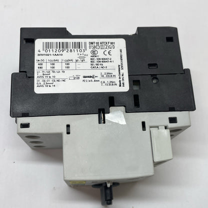 Siemens 3RV1021-1AA10 Motor Protection Circuit Breaker 1.1-1.6 A