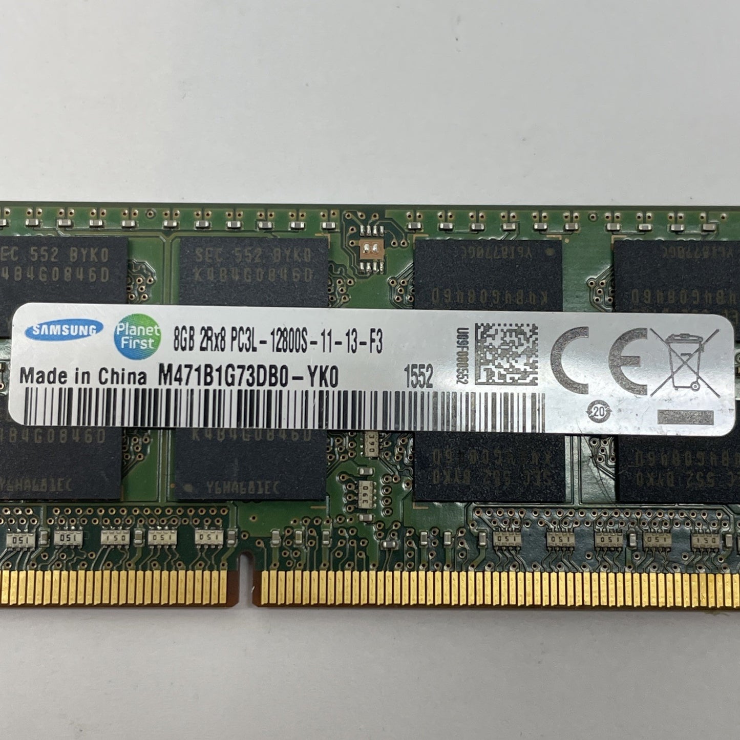 (LOT OF 4) M471B1G73DB0-YK0 SAMSUNG LAPTOP MEMORY 8GB 2Rx8 PC3L-12800S-11-13-F3