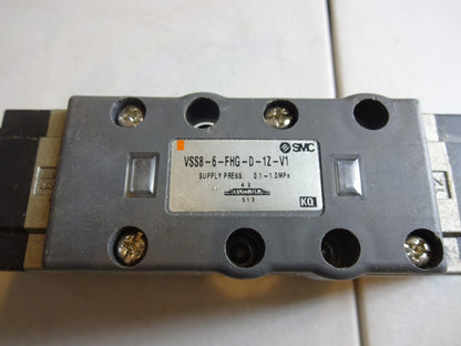 SMC VSS8-6-FHG-D-1Z-V1 / DOUBLE AIR SOLENOID VALVE / SUPPLY PRESS 0.1-1.0MPA