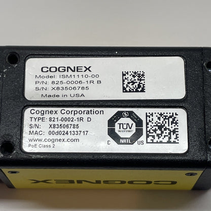 Cognex  825-0006-1R  /  ISM1110-00  Vision Camera  821-0002-1R (EXCELLENT COND.)