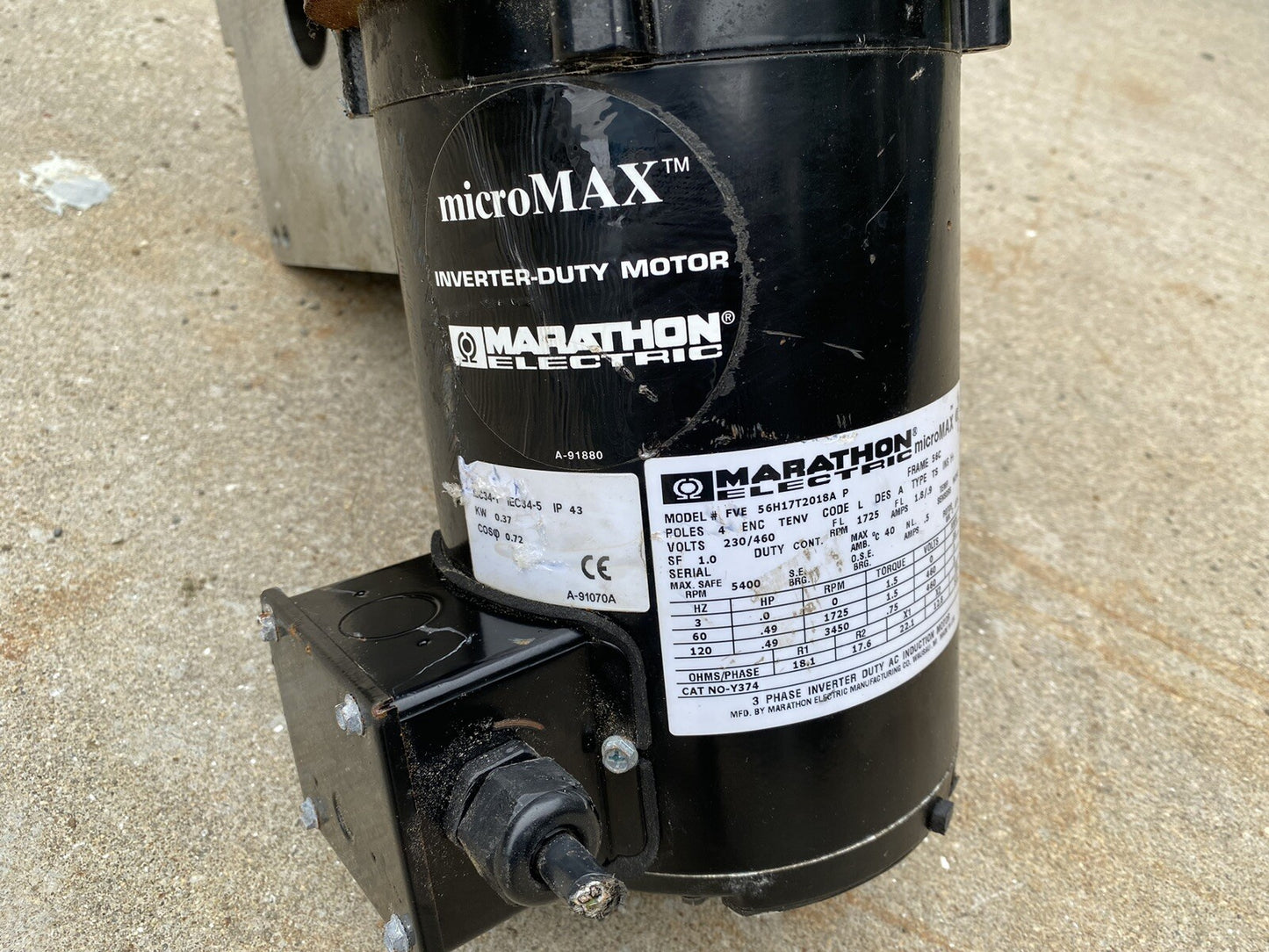 STELRON RD-1-4P-270-RH-LK-M / WINSMITH E17MSFS / MARATHON FVE 56H17F2017A-P