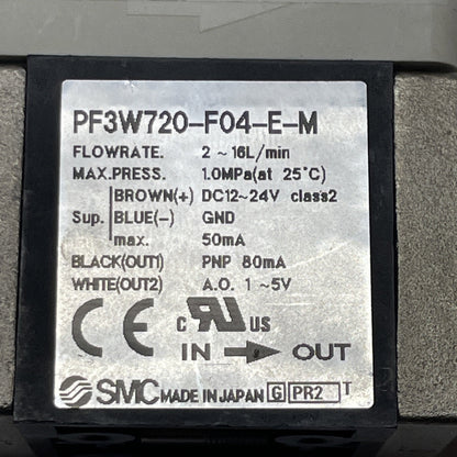 SMC PF3W720-F04-E-M / DIGITAL WATER FLOW SWITCH / 2 ~16L / MIN 1/2" F PORTS