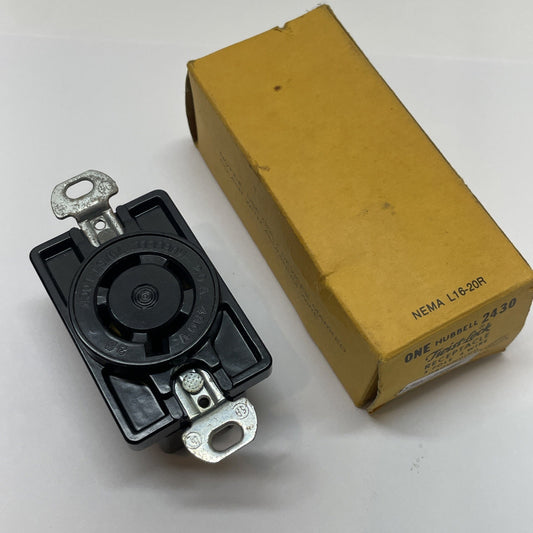 NEW HUBBELL 2430A TWIST-LOCK RECEPTACLE 20A 480V 3 Pole 4 Wire MADE IN USA