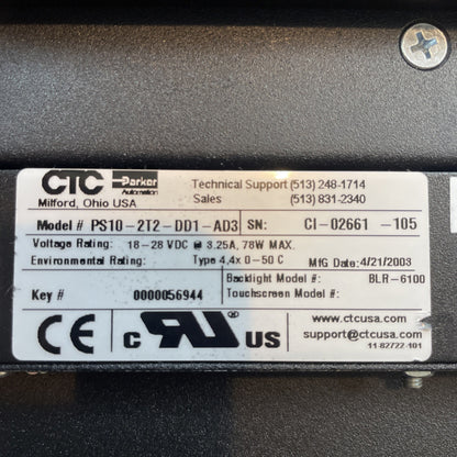 Parker PS10-2T2-DD1-AD3  10″ Colour TFT Touch HMI 24 VDC PowerStation * TESTED*