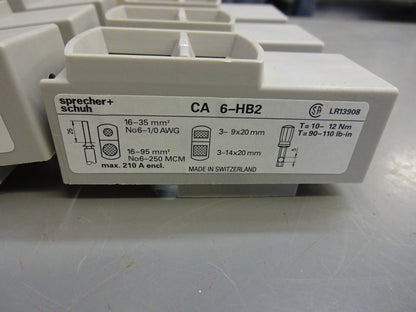 SPRECHER+SCHUH CA6-HB2 / FRAME TERMINAL BLOCK SET / NEW BOX OF 2