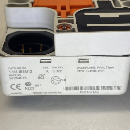 Allen Bradley 1738-IB8M12 ArmorPoint 8 Pt. Input Module Ser A F/W 3.022