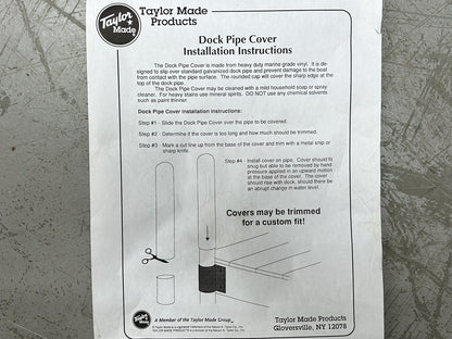 TAYLOR MADE DOCK PIPE / POST COVER 2" X 36" (3 FT) WHITE / NOS
