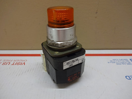 ALLEN BRADLEY 800T-PBL16A / PUSH BUTTON SWITCH / SERIES T / AMBER