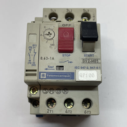 Telemecanique GV2-M05 Motor Circuit Breaker 0.63-1A Thermal Magnetic w/ GV2-AN11