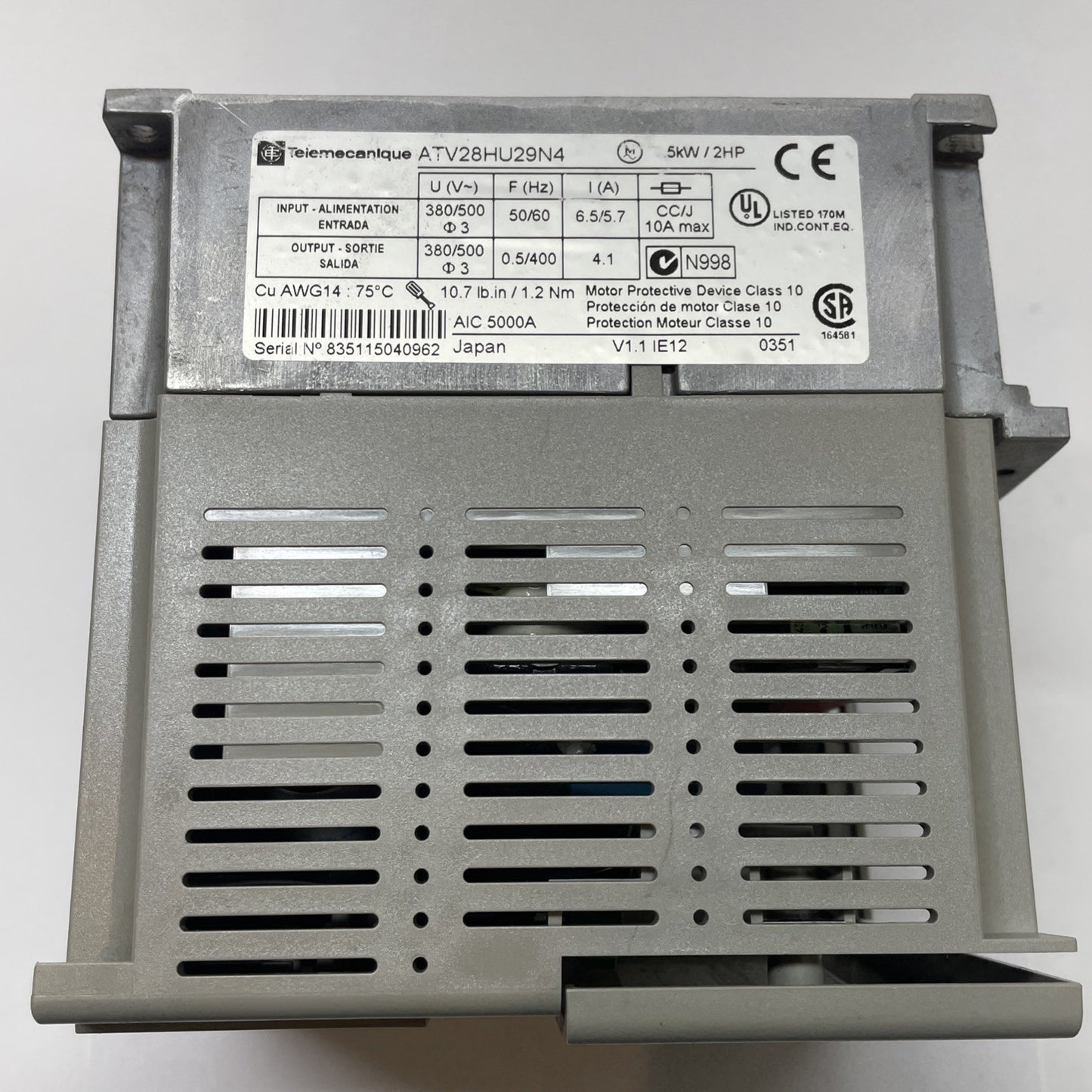 Schneider Electric ATV28HU29N4 Altivar 28 1.5 kW 400-500 VAC Speed Drive