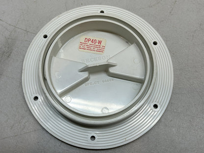 BECKSON DP40-W / BOAT SCREW-OUT DECK PLATE / 4 INCH SMOOTH WHITE / NEW OLD STOCK