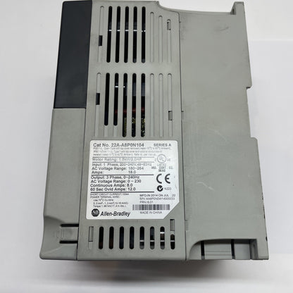Allen-Bradley 22A-A8P0N104 /A PowerFlex 4 240VAC 1PH 8A 2HP AC Drive