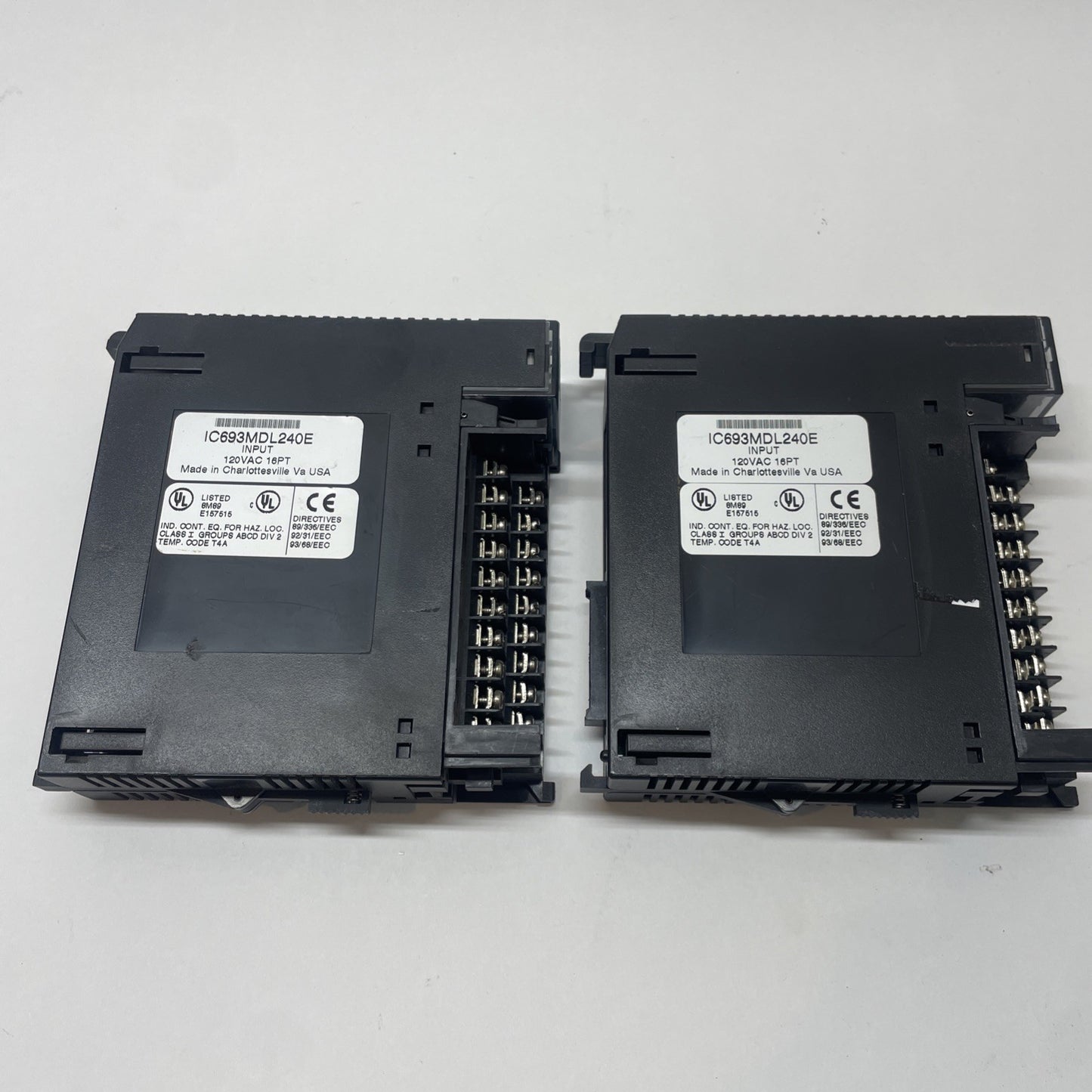 (LOT OF 2) GE Fanuc IC693MDL240E Input 120 VAC 16 Point Module