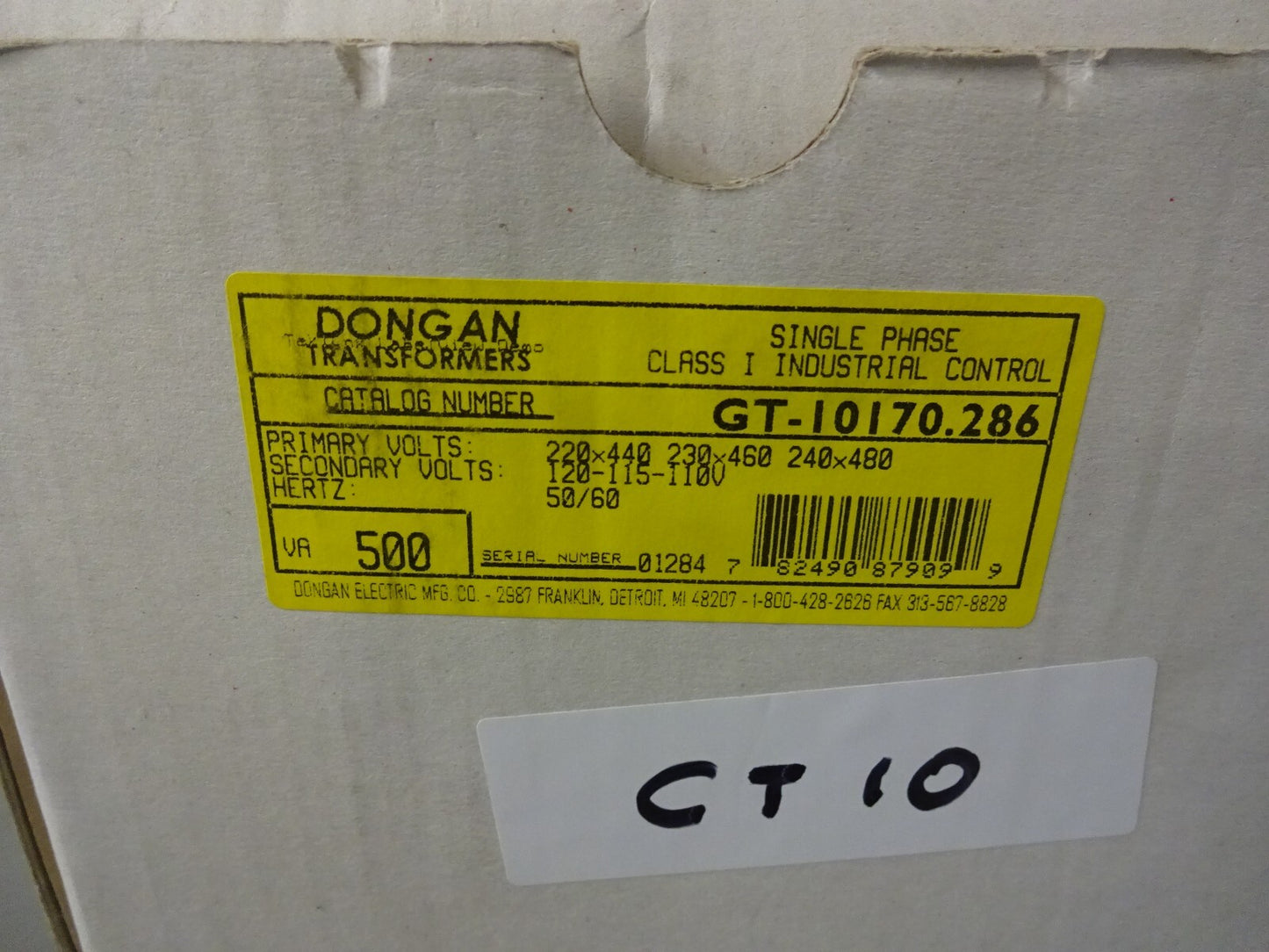 DONGAN GT-10170.286 / GT10170286 / TRANSFORMER 500KVA / NEW IN BOX