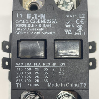 Eaton C25BNB225A Definite Purpose Contactor SER. F1