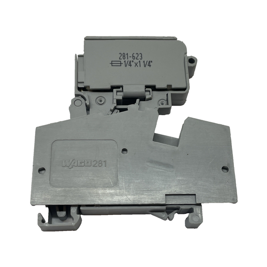 WAGO 281-623 2-Conductor Fuse Terminal Block, DIN Rail, ¼″ x 1¼″ Fuse, 800v 4mm