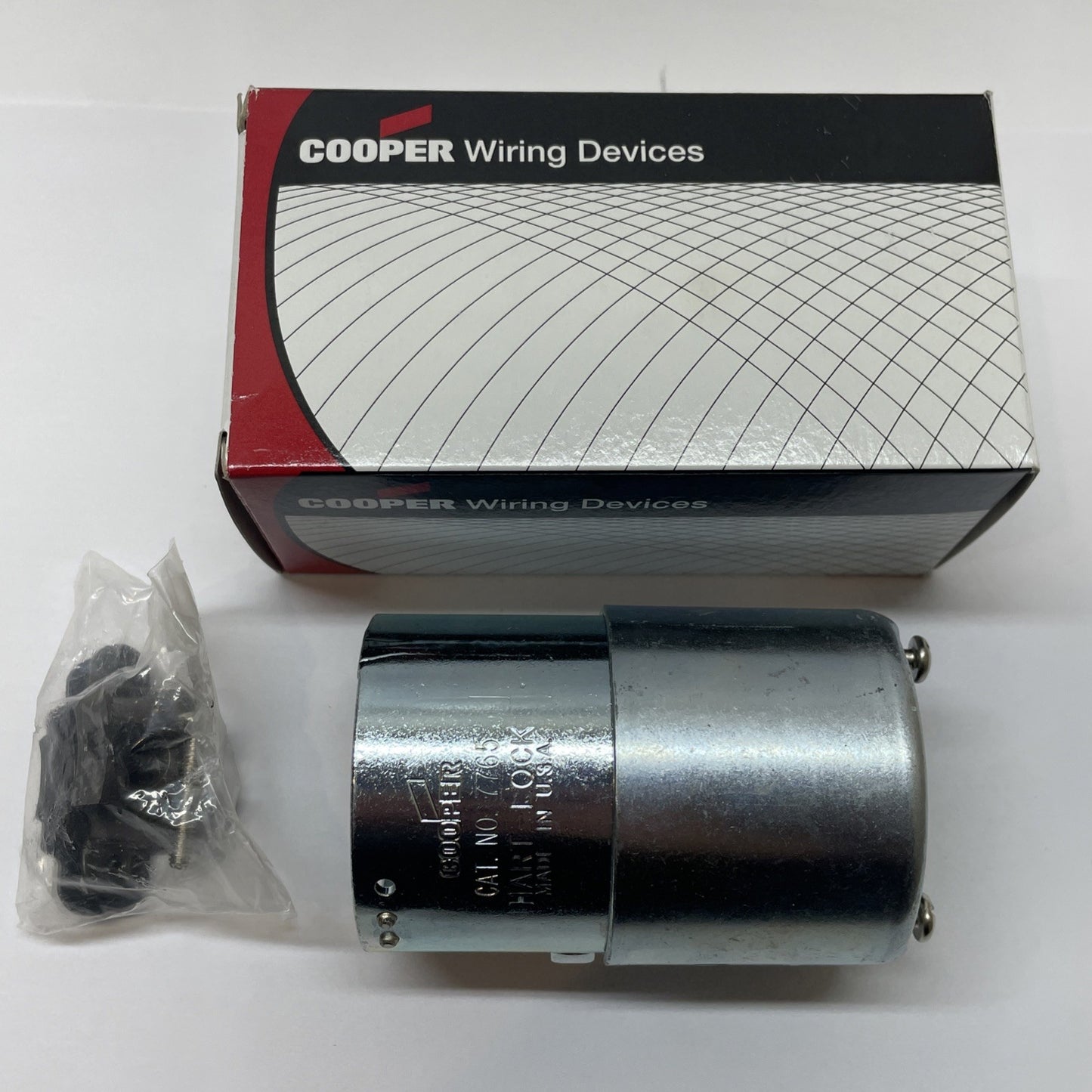 Cooper 7765 50A 600 VAC/250 VDC 3P-4W Armored Locking Plug Hart-Lock