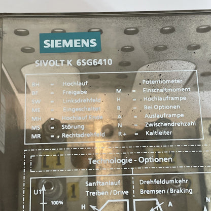 SIEMENS SIVOLT K 6SG6410 STELLER POWER CONTROLLER 6SG6410-2CA75-ZA76